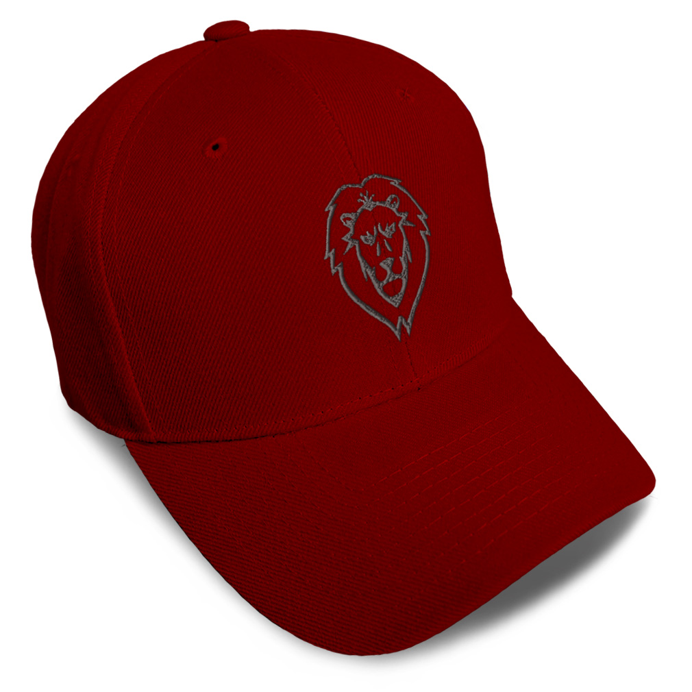 Baseball Cap Lion Face Monotone B Embroidery Dad Hats for Men & Women 1 Size - Picture 36 of 41