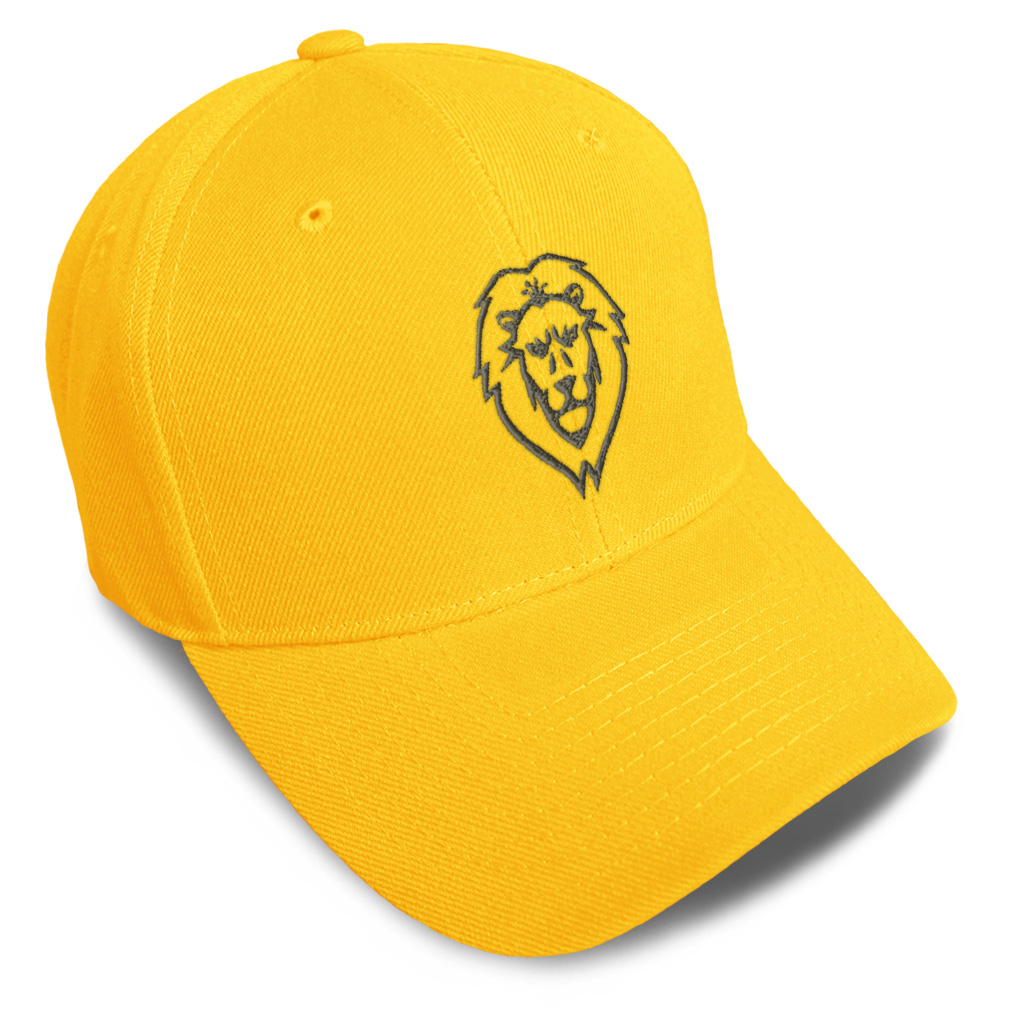 Baseball Cap Lion Face Monotone B Embroidery Dad Hats for Men & Women 1 Size - Picture 40 of 41
