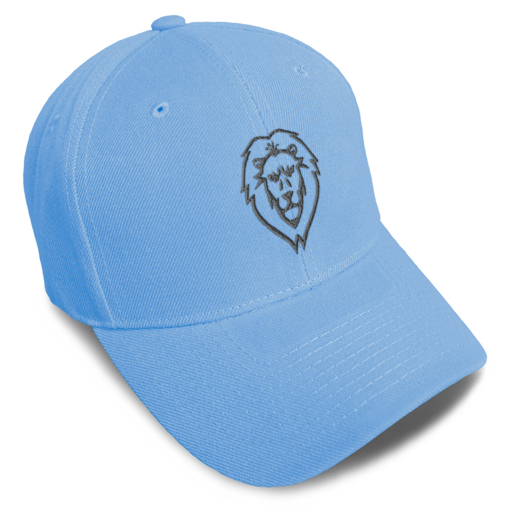 Baseball Cap Lion Face Monotone B Embroidery Dad Hats for Men & Women 1 Size - Picture 20 of 41