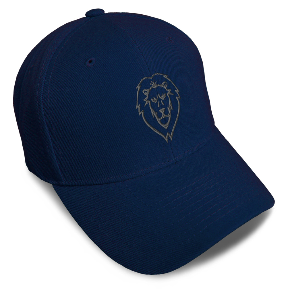 Baseball Cap Lion Face Monotone B Embroidery Dad Hats for Men & Women 1 Size - Picture 22 of 41