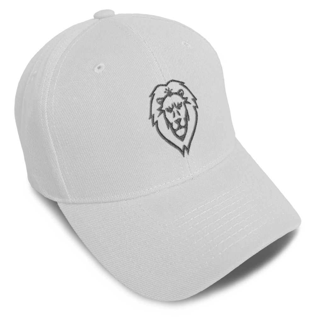 Baseball Cap Lion Face Monotone B Embroidery Dad Hats for Men & Women 1 Size - Picture 34 of 41