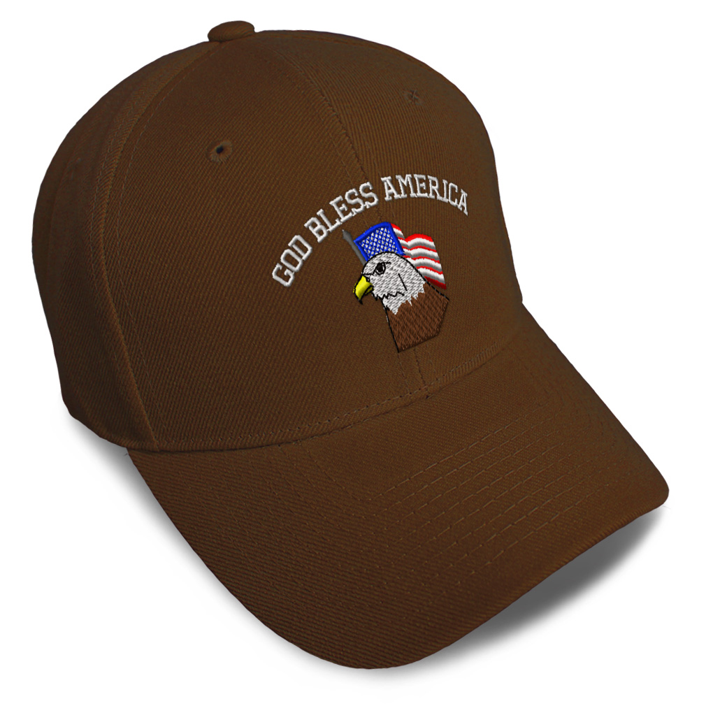 Baseball Cap U.S. Flag God Bless America Embroidery Dad Hats for Men & Women - Picture 8 of 41