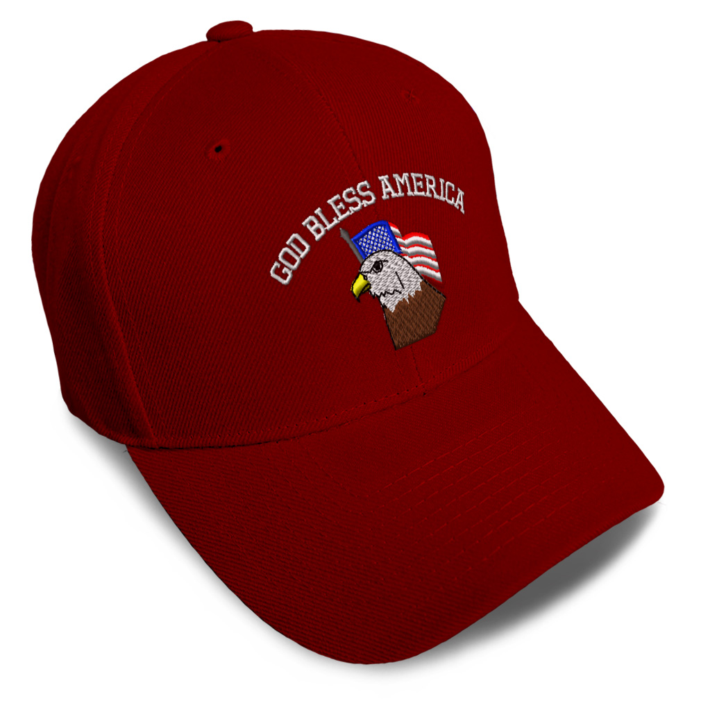Baseball Cap U.S. Flag God Bless America Embroidery Dad Hats for Men & Women - Picture 36 of 41