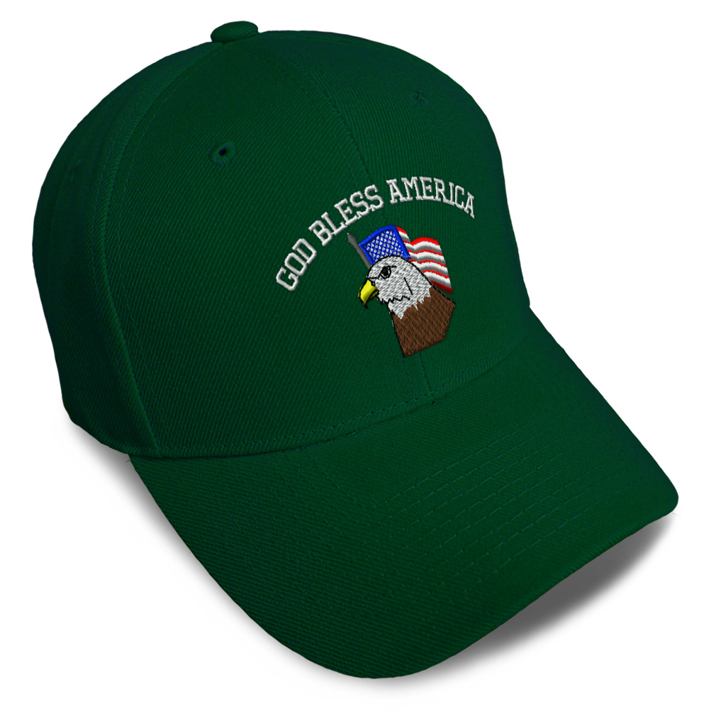 Baseball Cap U.S. Flag God Bless America Embroidery Dad Hats for Men & Women - Picture 10 of 41