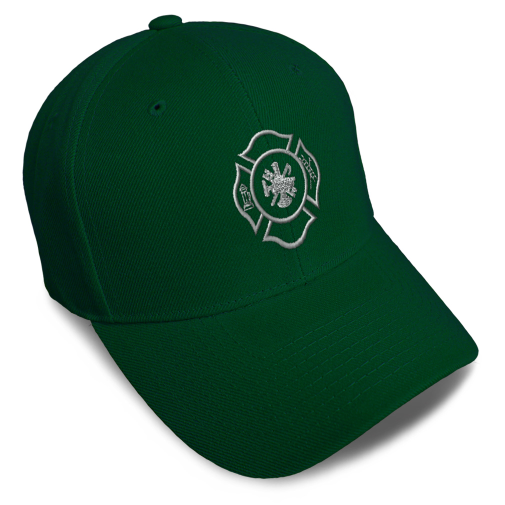 Baseball Cap Firefighter Logo Silver Embroidery Dad Hats for Men & Women 1 Size - Picture 10 of 41