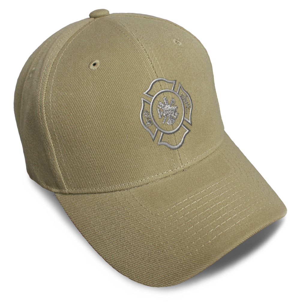 Baseball Cap Firefighter Logo Silver Embroidery Dad Hats for Men & Women 1 Size - Picture 16 of 41