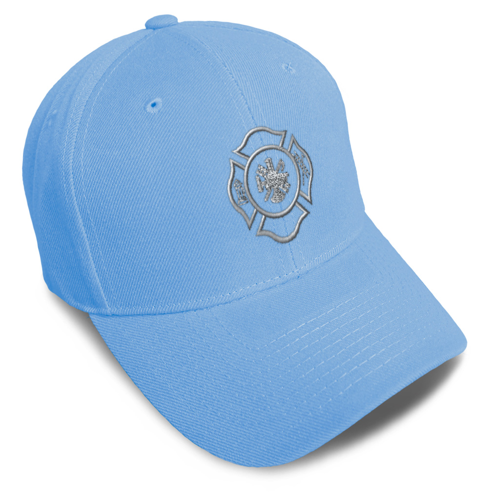 Baseball Cap Firefighter Logo Silver Embroidery Dad Hats for Men & Women 1 Size - Picture 20 of 41