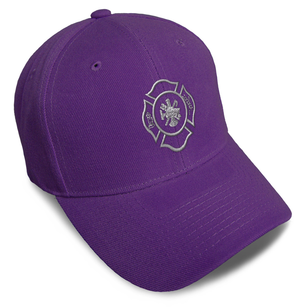 Baseball Cap Firefighter Logo Silver Embroidery Dad Hats for Men & Women 1 Size - Picture 26 of 41