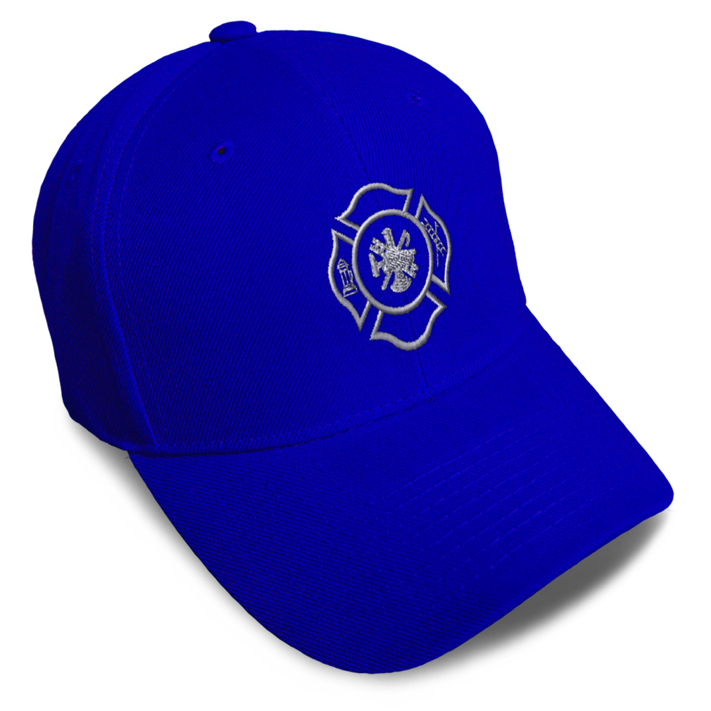 Baseball Cap Firefighter Logo Silver Embroidery Dad Hats for Men & Women 1 Size - Picture 30 of 41