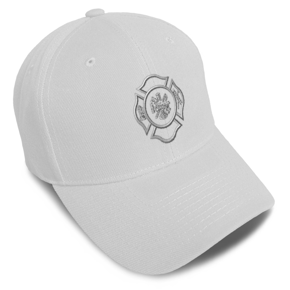 Baseball Cap Firefighter Logo Silver Embroidery Dad Hats for Men & Women 1 Size - Picture 34 of 41