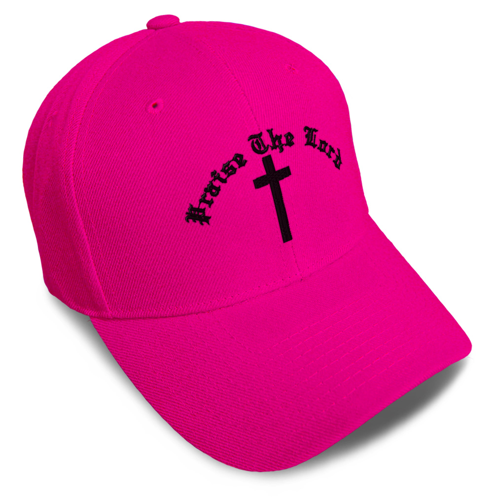 Baseball Cap Christian Cross Praise The Lord Embroidery Dad