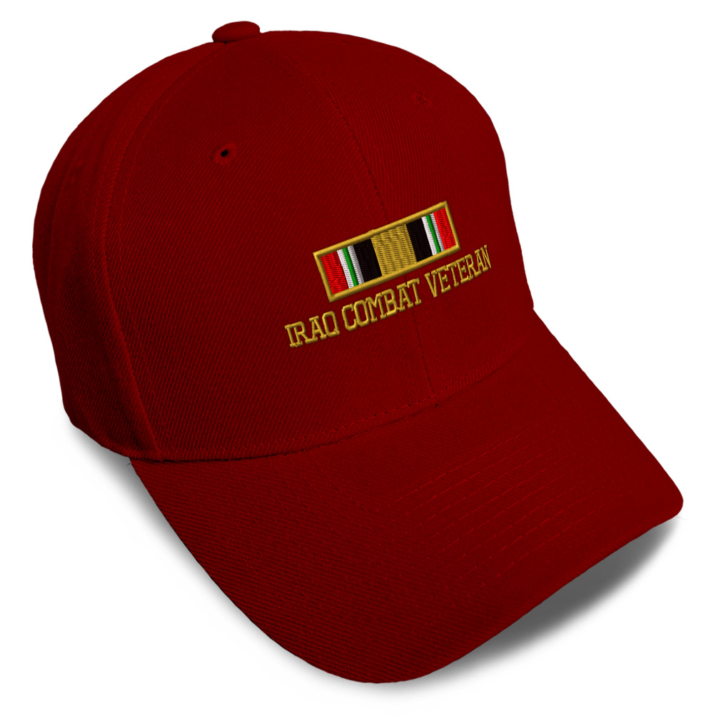 Baseball Cap Iraq Combat War Veteran Flag Embroidery Dad Hats for Men & Women - Picture 36 of 41