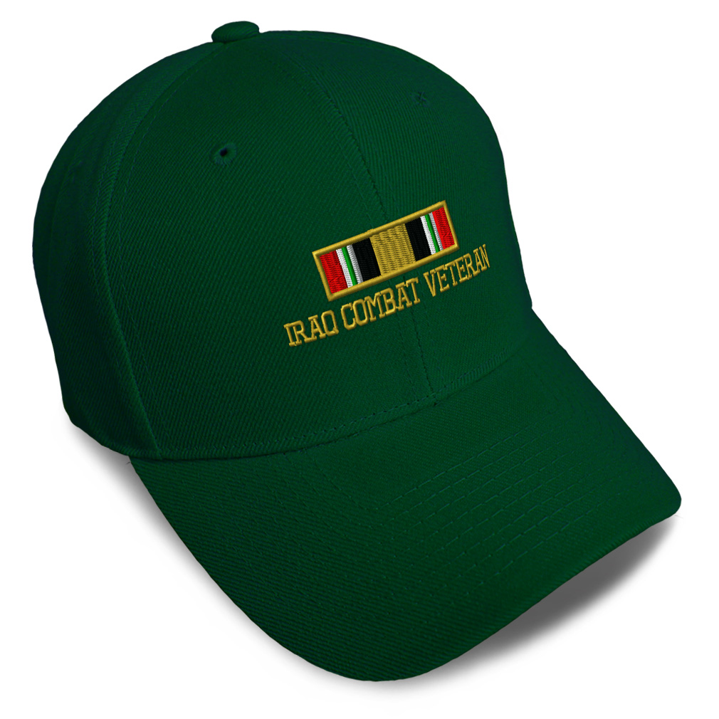 Baseball Cap Iraq Combat War Veteran Flag Embroidery Dad Hats for Men & Women - Picture 10 of 41