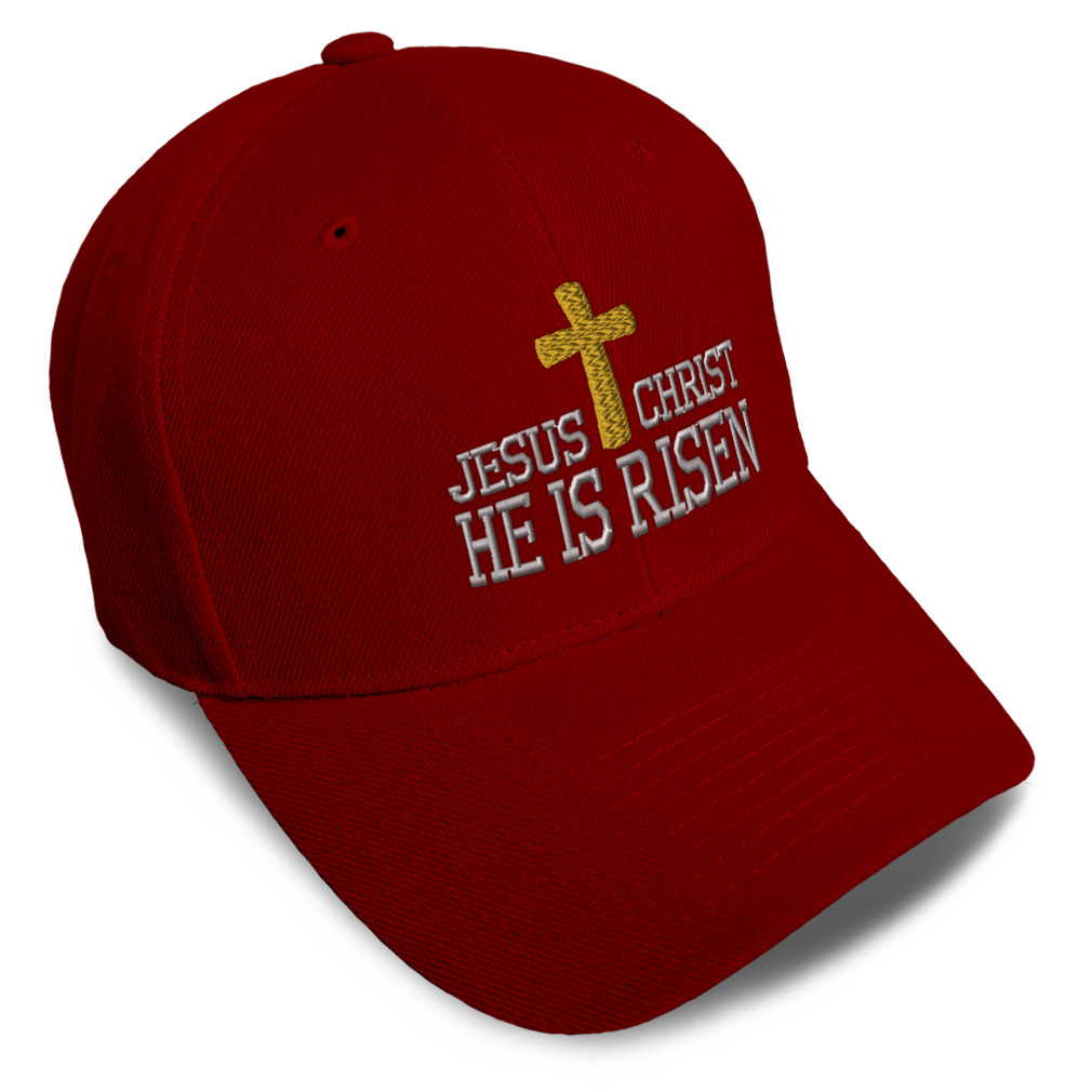 Baseball Cap Jesus Christ He Is Risen Embroidery Dad Hats for Men & Women 1 Size - Picture 36 of 41