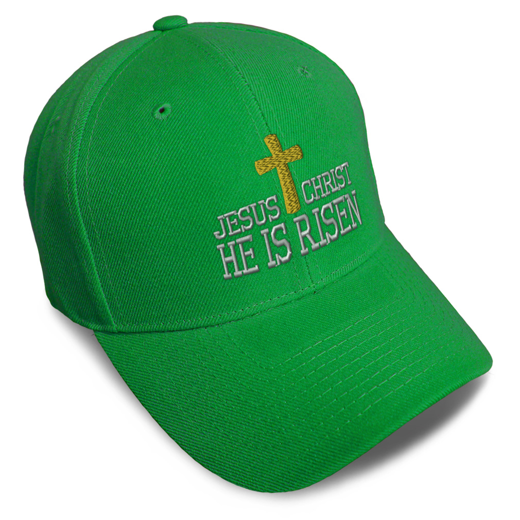 Baseball Cap Jesus Christ He Is Risen Embroidery Dad Hats for Men & Women 1 Size - Picture 18 of 41