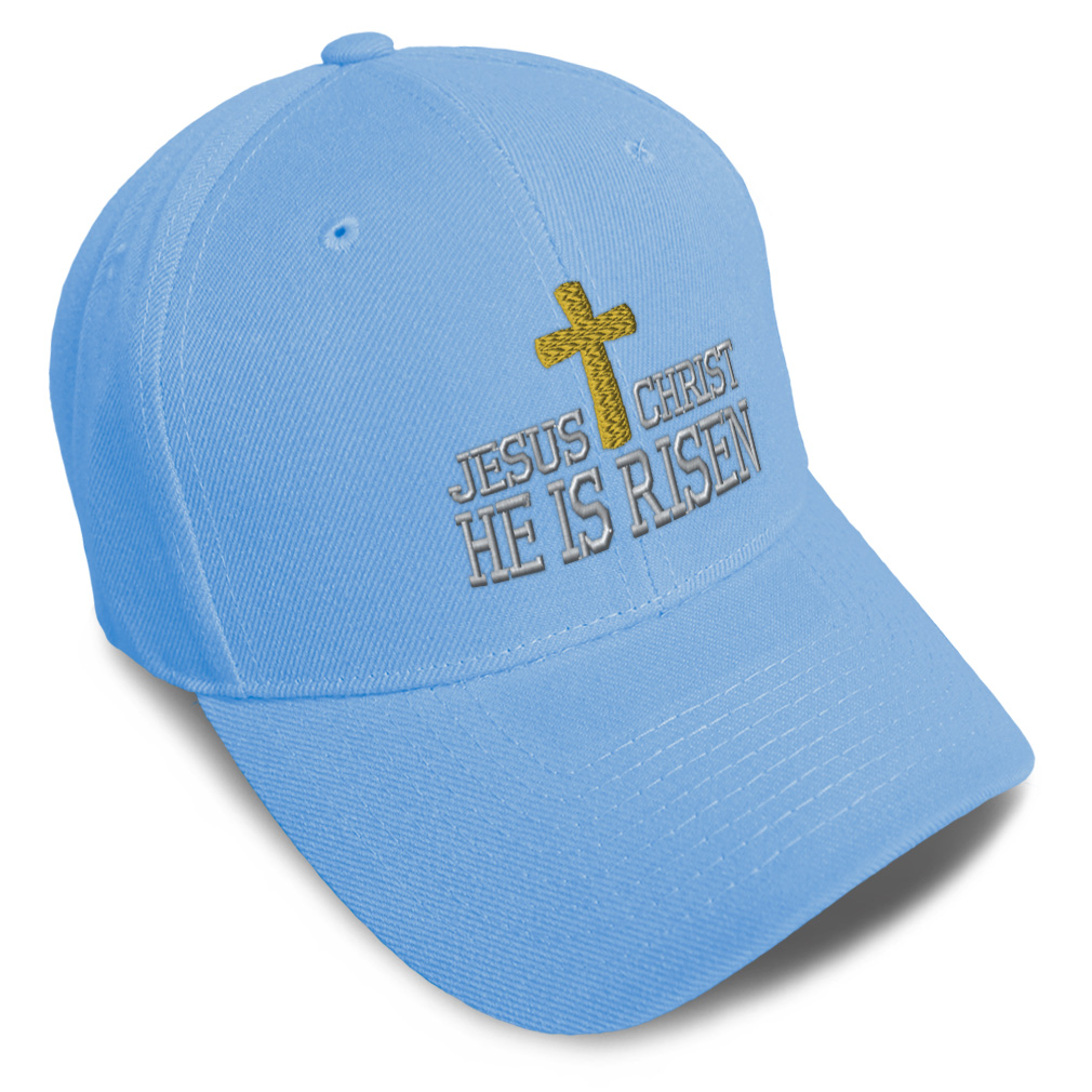 Baseball Cap Jesus Christ He Is Risen Embroidery Dad Hats for Men & Women 1 Size - Picture 20 of 41