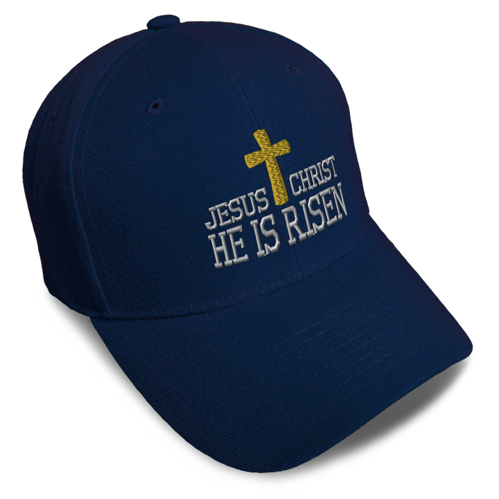 Baseball Cap Jesus Christ He Is Risen Embroidery Dad Hats for Men & Women 1 Size - Picture 22 of 41