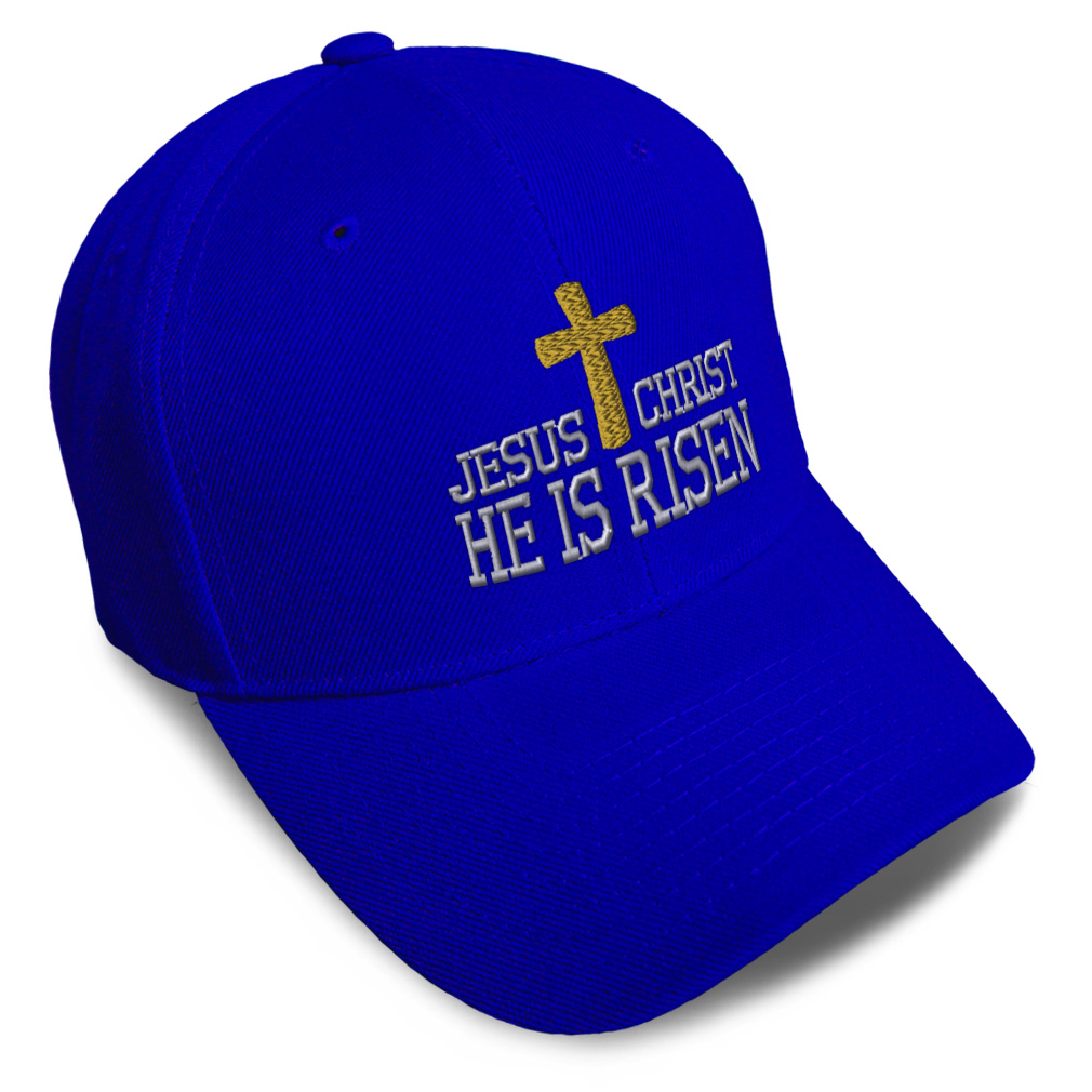 Baseball Cap Jesus Christ He Is Risen Embroidery Dad Hats for Men & Women 1 Size - Picture 30 of 41