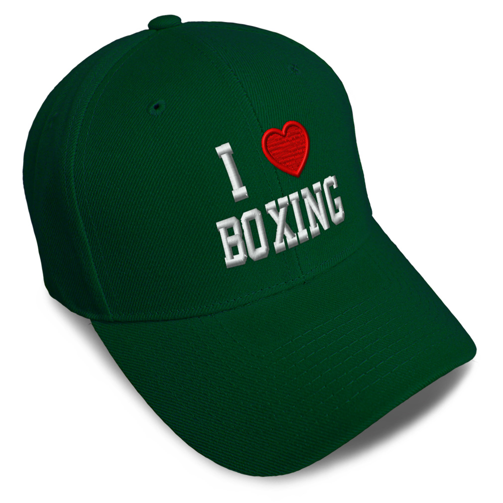 Baseball Cap I (Love) Boxing Red Heart Sports Lovers Dad