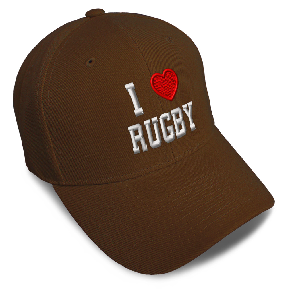 Baseball Cap I (Love) Rugby Red Heart Sports Lovers Dad Hats for Men & Women - Picture 8 of 43