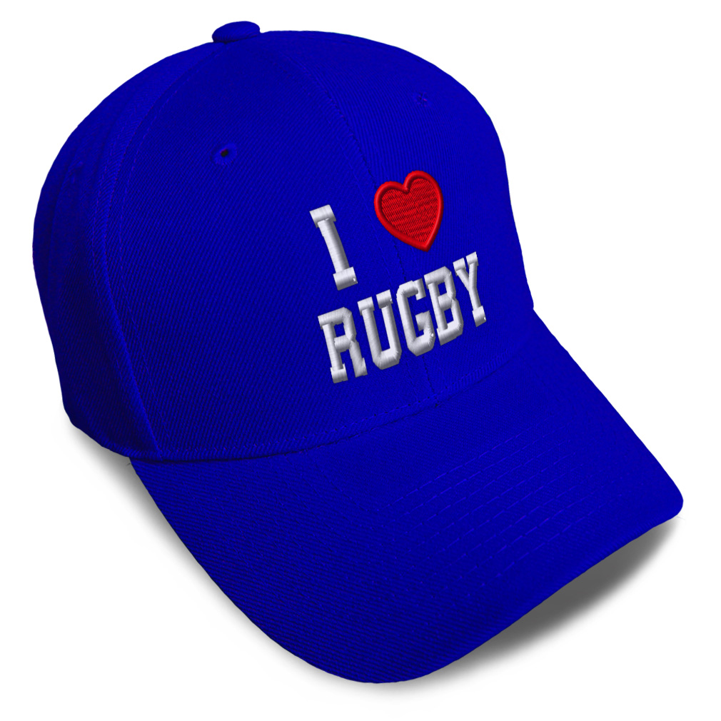 Baseball Cap I (Love) Rugby Red Heart Sports Lovers Dad Hats for Men & Women - Picture 30 of 43