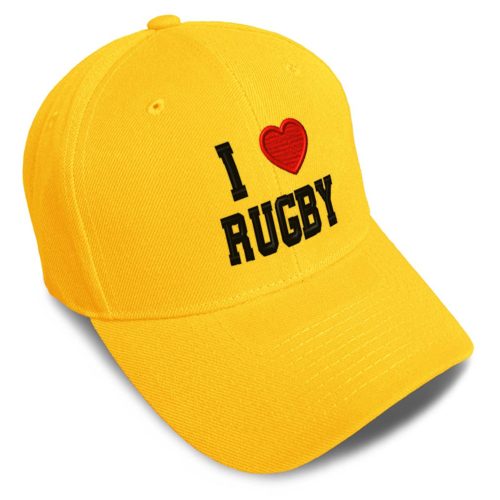 Baseball Cap I (Love) Rugby Red Heart Sports Lovers Dad Hats for Men & Women - Picture 40 of 43