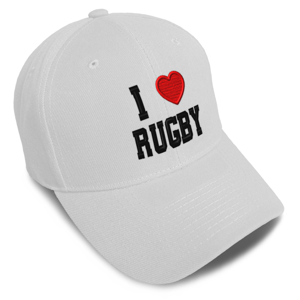 Baseball Cap I (Love) Rugby Red Heart Sports Lovers Dad Hats for Men & Women - Picture 34 of 43