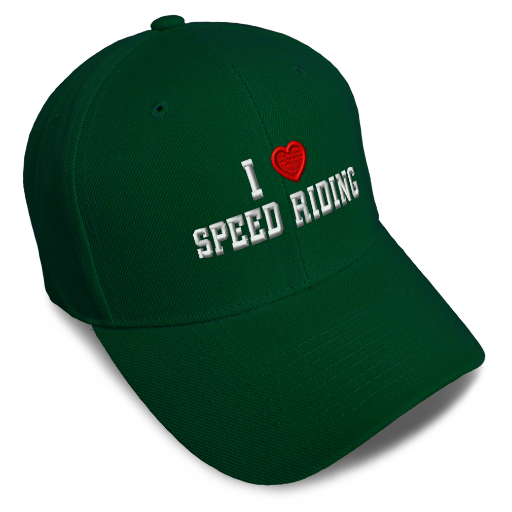 Baseball Cap I (Love) Speed Riding Red Heart Sports Lovers Speed