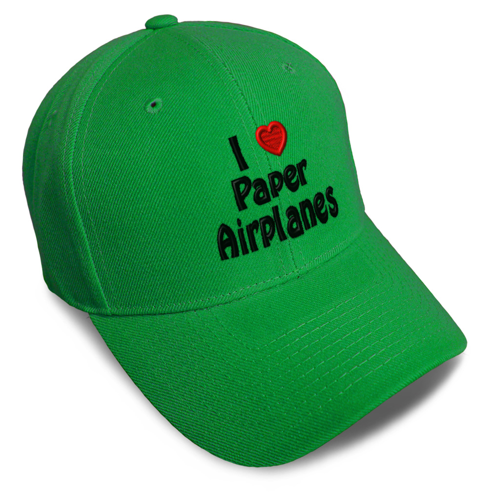 Baseball Cap I (Love) Paper Airplanes Red Heart Hobbies Lovers
