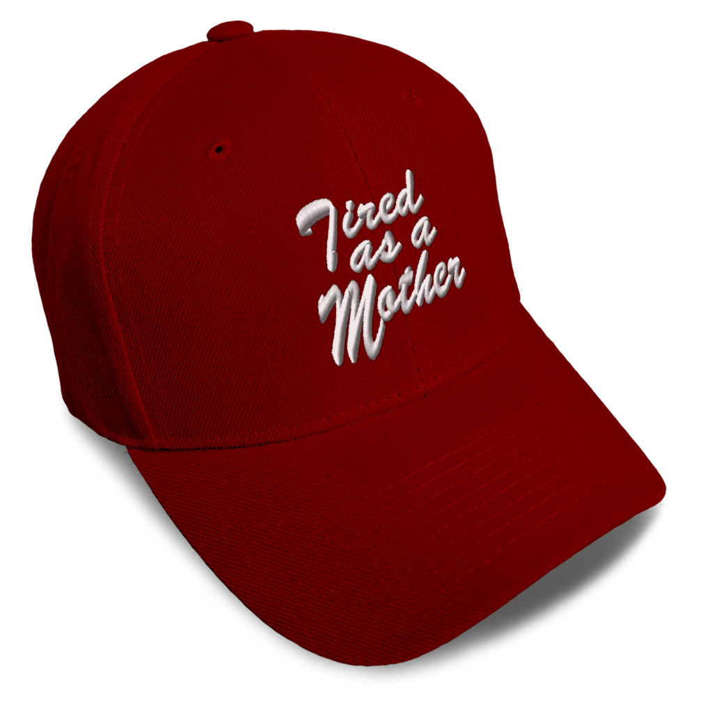 Baseball Cap Tired as A Mother Acrylic Mom Bed Dad Hats for Men & Women 1 Size - Picture 36 of 43