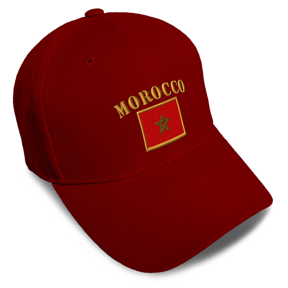 Baseball Cap Morocco Flag Embroidery Acrylic Dad Hats for Men