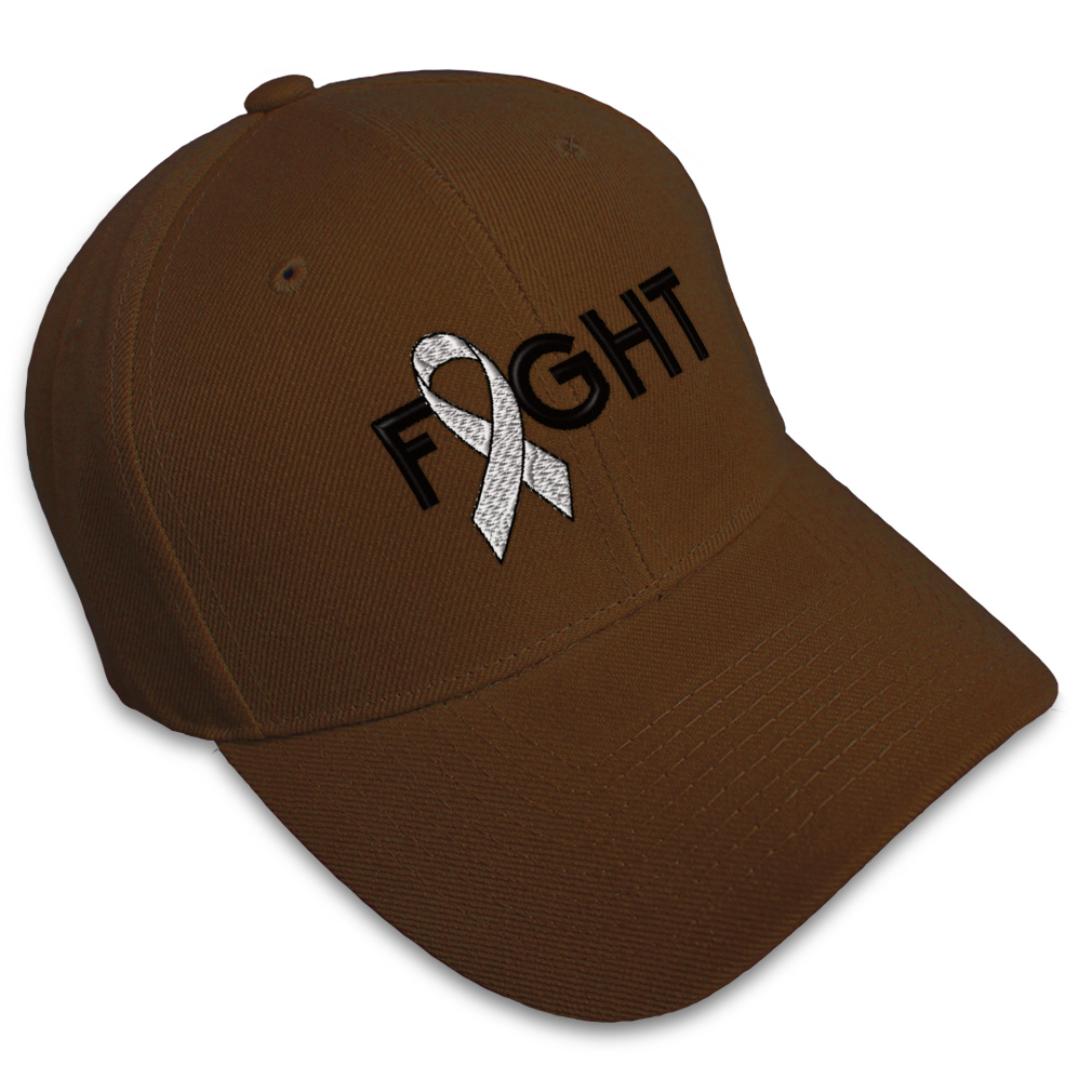 Baseball Cap Cancer White Ribbon Fight Embroidery Dad Hats for Men & Women - Picture 8 of 41