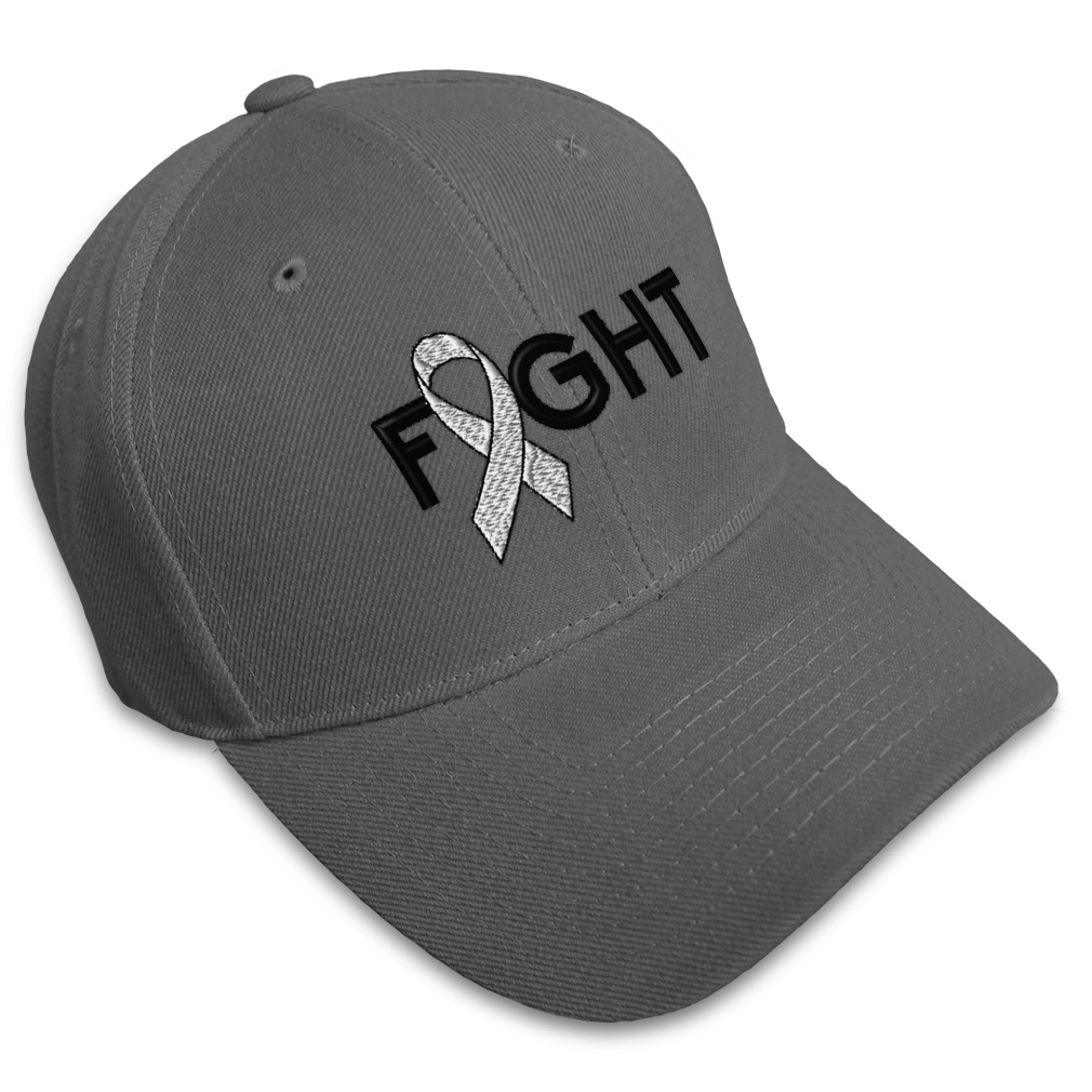 Baseball Cap Cancer White Ribbon Fight Embroidery Dad Hats for Men & Women - Picture 38 of 41