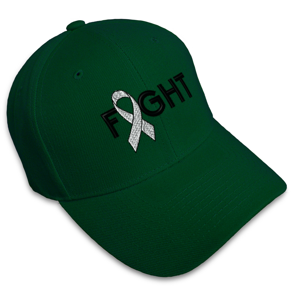 Baseball Cap Cancer White Ribbon Fight Embroidery Dad Hats for Men & Women - Picture 10 of 41