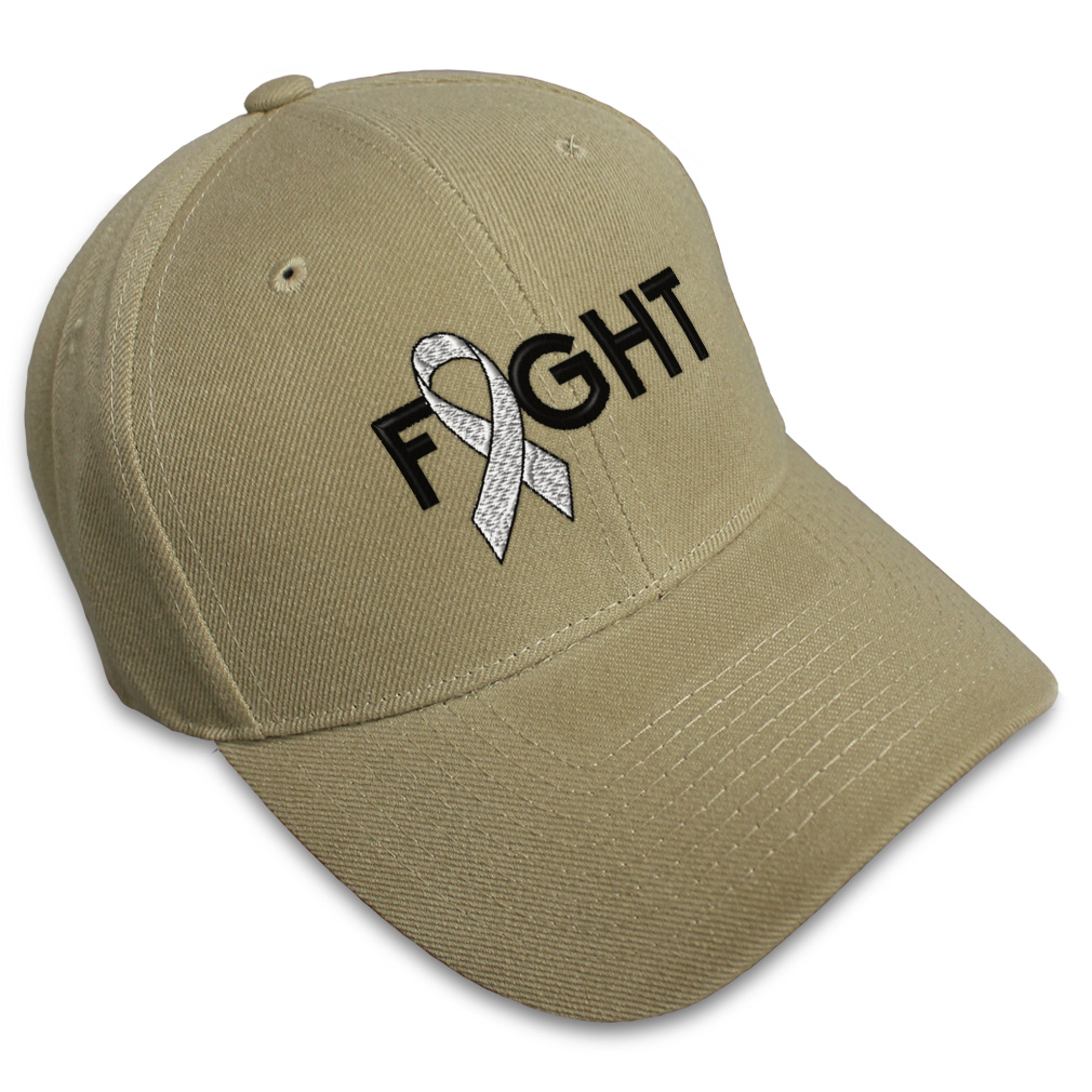 Baseball Cap Cancer White Ribbon Fight Embroidery Dad Hats for Men & Women - Picture 16 of 41