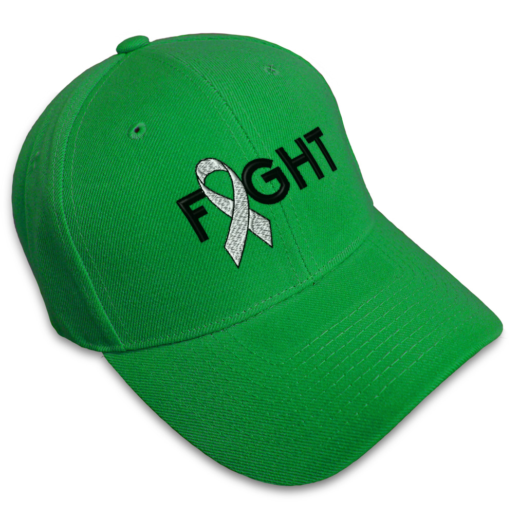 Baseball Cap Cancer White Ribbon Fight Embroidery Dad Hats for Men & Women - Picture 18 of 41