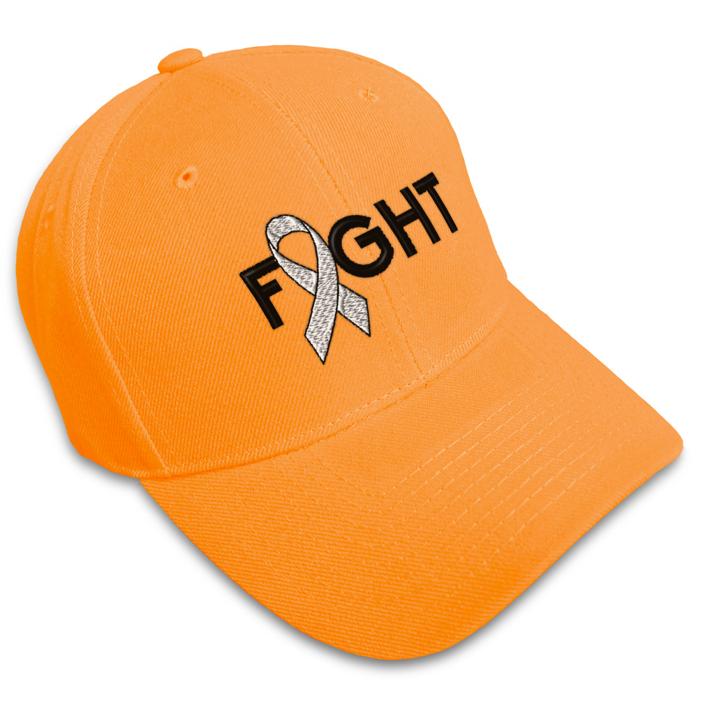Baseball Cap Cancer White Ribbon Fight Embroidery Dad Hats for Men & Women - Picture 24 of 41