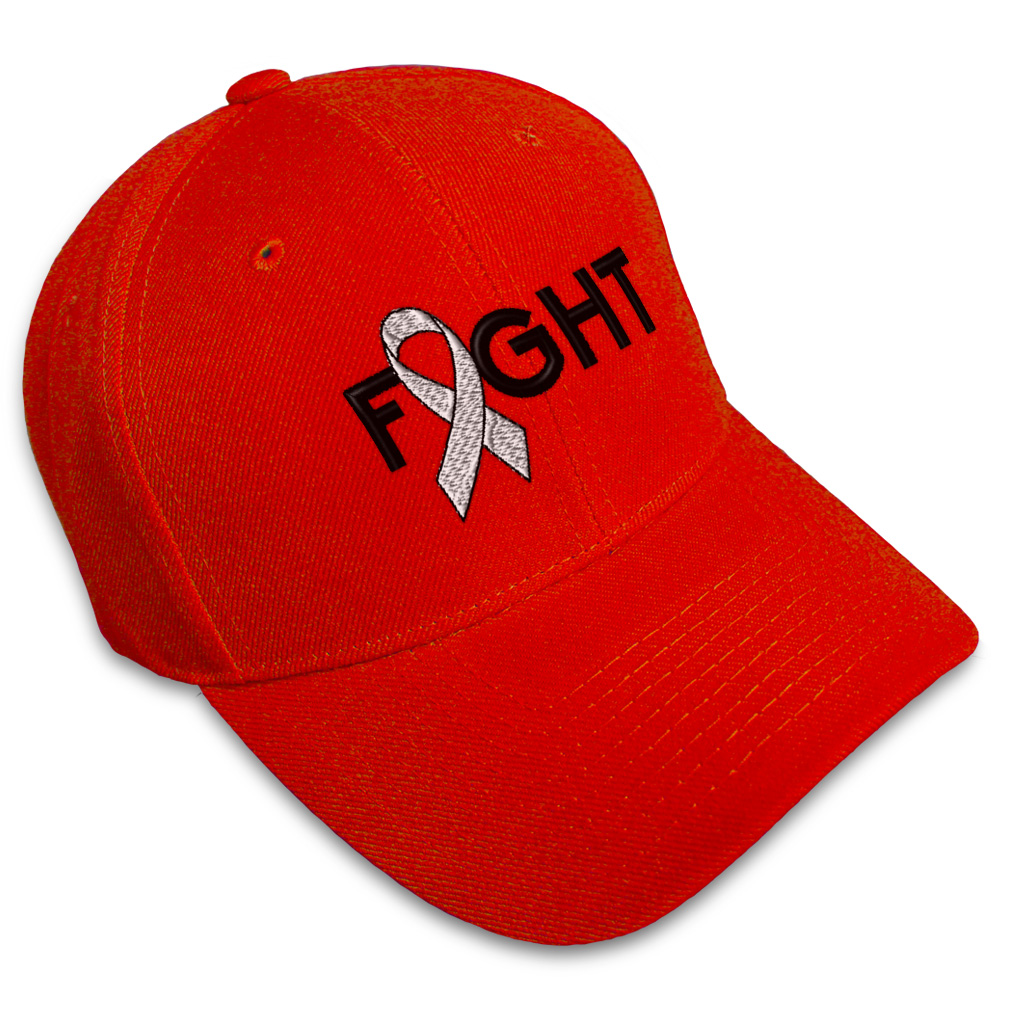 Baseball Cap Cancer White Ribbon Fight Embroidery Dad Hats for Men & Women - Picture 28 of 41