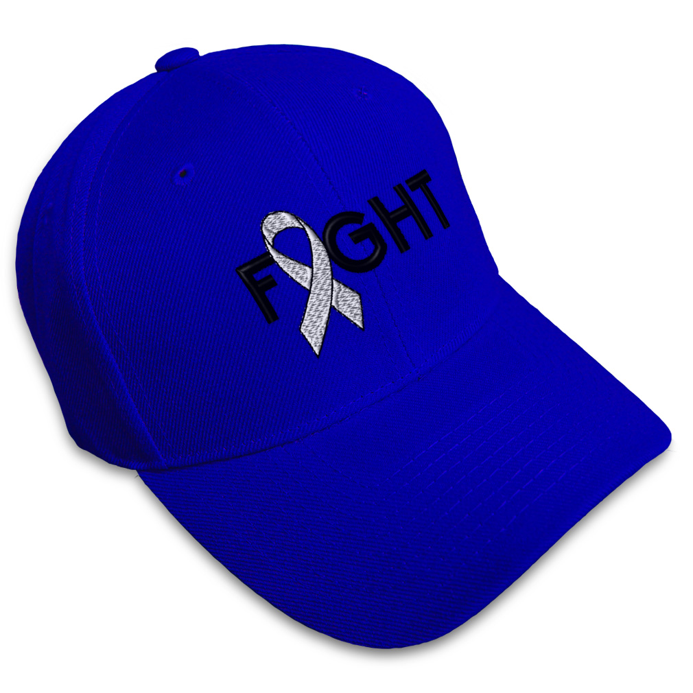 Baseball Cap Cancer White Ribbon Fight Embroidery Dad Hats for Men & Women - Picture 30 of 41