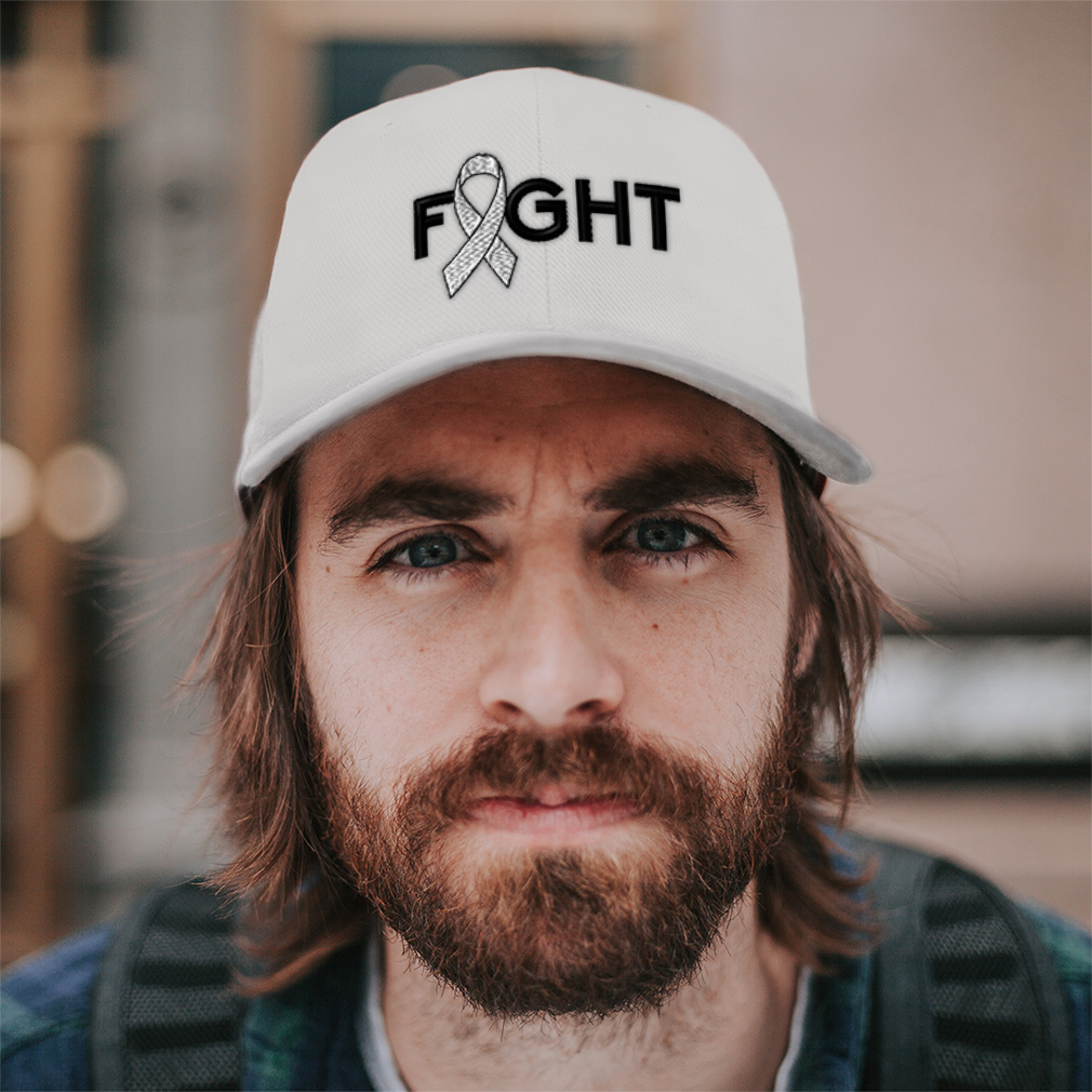 Baseball Cap Cancer White Ribbon Fight Embroidery Dad Hats for Men & Women - Picture 3 of 41