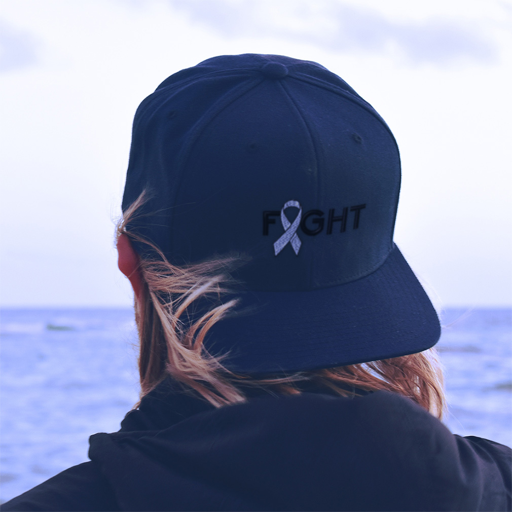 Baseball Cap Cancer White Ribbon Fight Embroidery Dad Hats for Men & Women - Picture 5 of 41