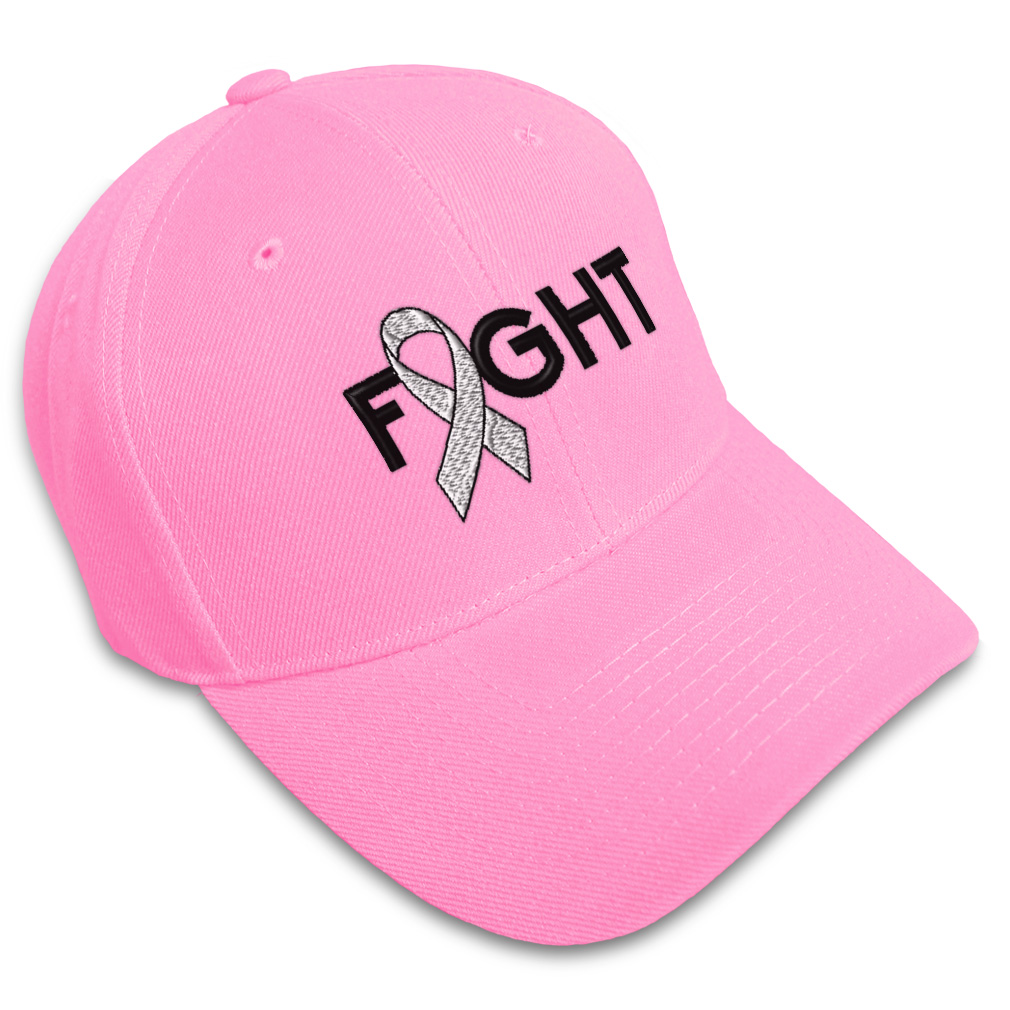 Baseball Cap Cancer White Ribbon Fight Embroidery Dad Hats for Men & Women - Picture 32 of 41