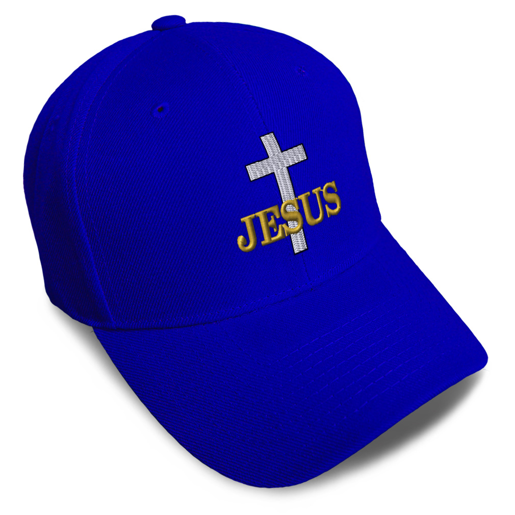 Jesus Saves Gold Embroidery Baseball Cap – Acrylic Dad Hat – Adjustable – Christian Men Women
