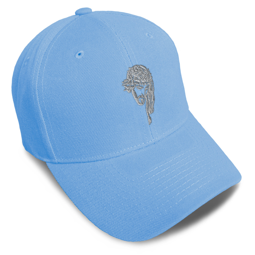Baseball Cap Silver Jesus Christ Face Embroidery Dad Hats for Men & Women 1 Size - Picture 20 of 41